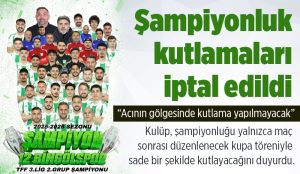 12 Bingölspor’un Şampiyonluk Kutlamaları İptal Edildi
