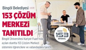 Kariyer Fuarı’nda Bingöl Belediyesi 153 Çözüm Merkezi Tanıtıldı